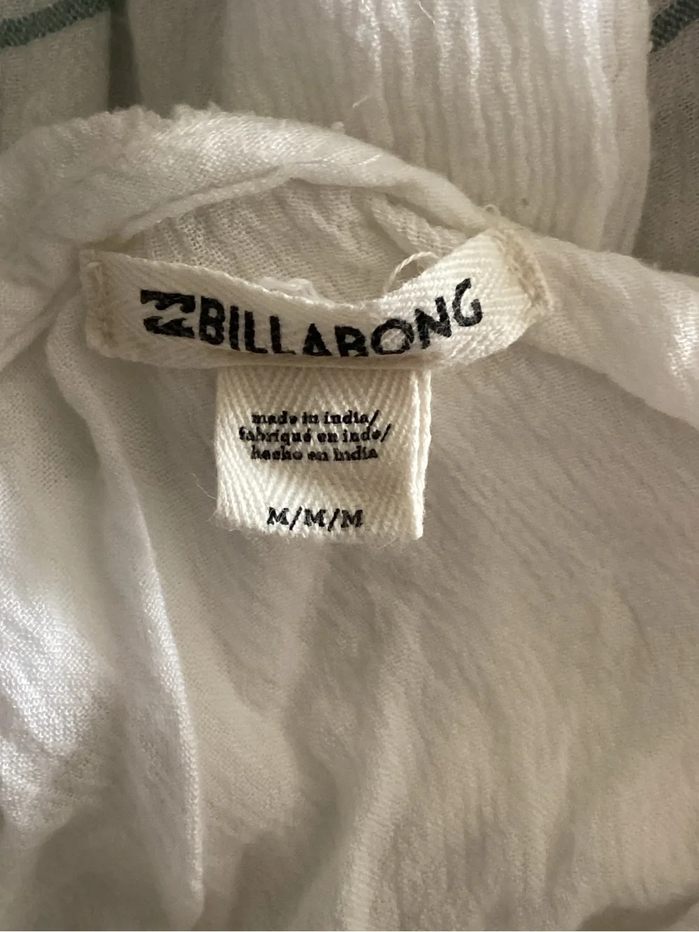 Billabong White Hooded Lace-Up Swim Coverup